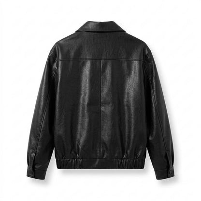 Lederjacken Outlet24 - Yubid | Reißverschluss Umlegekragen Lederjacke Unisex