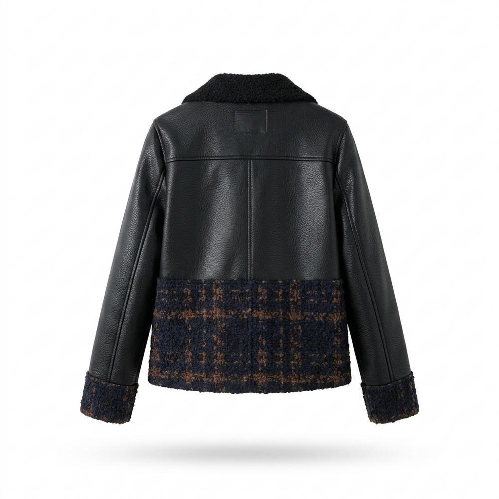 Lederjacken Outlet24 - Vativ | Kombiniert Doppelreihig Lederjacke Damen