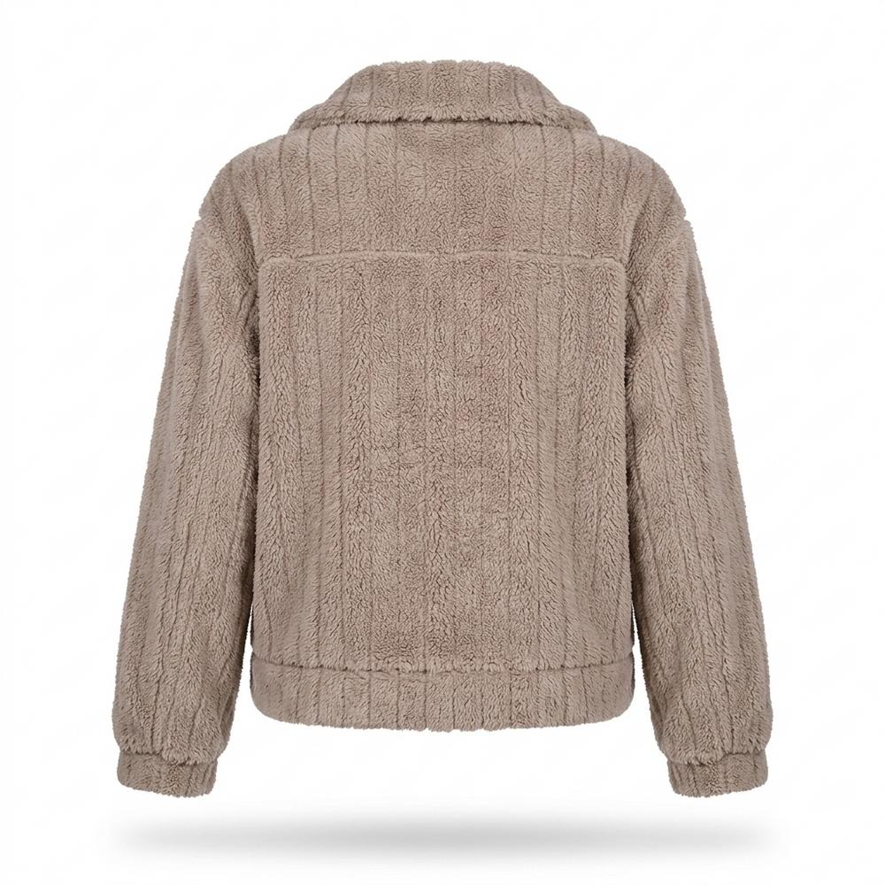 Lederjacken Outlet24 - Labok | Geknöpft Fleece Jacke Damen