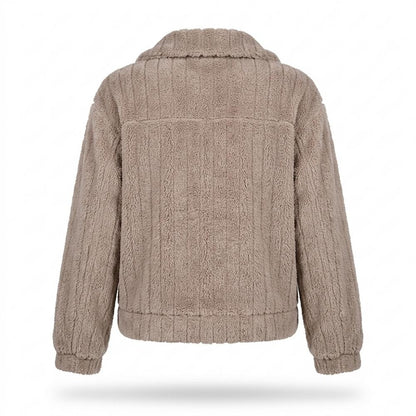 Lederjacken Outlet24 - Labok | Geknöpft Fleece Jacke Damen