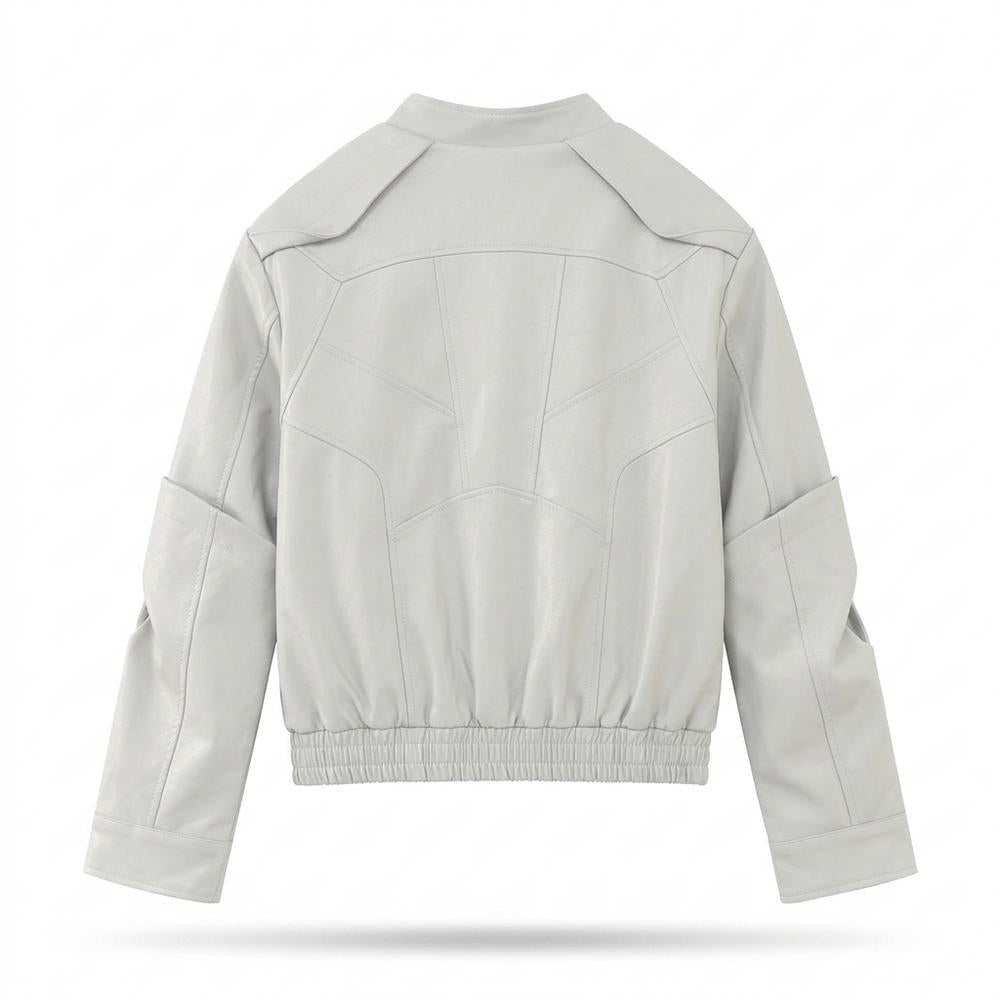 Lederjacken Outlet24 - Notat | Strukturierte Hochgeschlossene Lederjacke Unisex