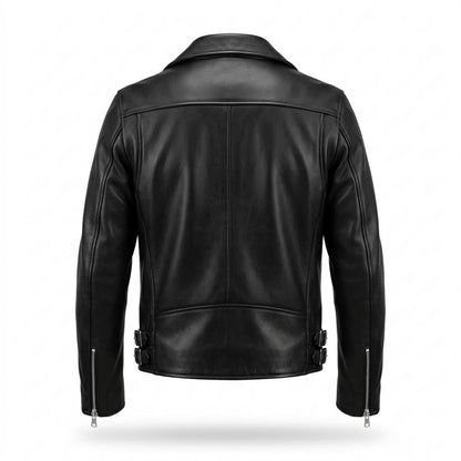 Lederjacken Outlet24 - Lifok | Asymmetrisch Geknöpft Lederjacke Herren