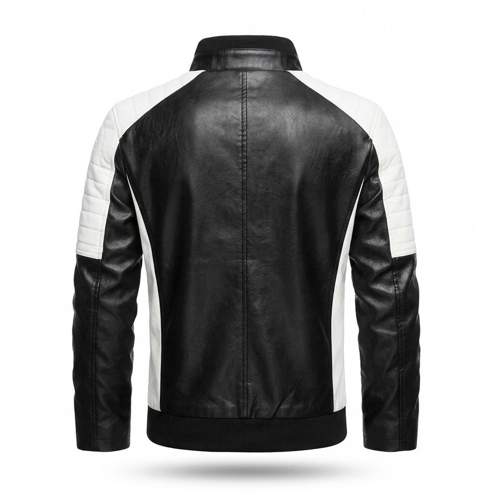 Lederjacken Outlet24 - Nesin | Gesteppt Zweifarbig Lederjacke Herren