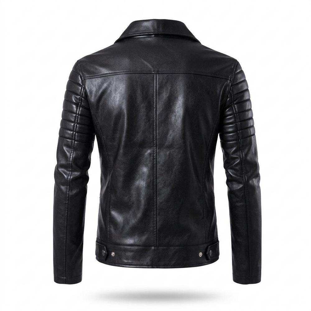 Lederjacken Outlet24 - Auful | Asymmetrisch Gesteppt Lederjacke Herren