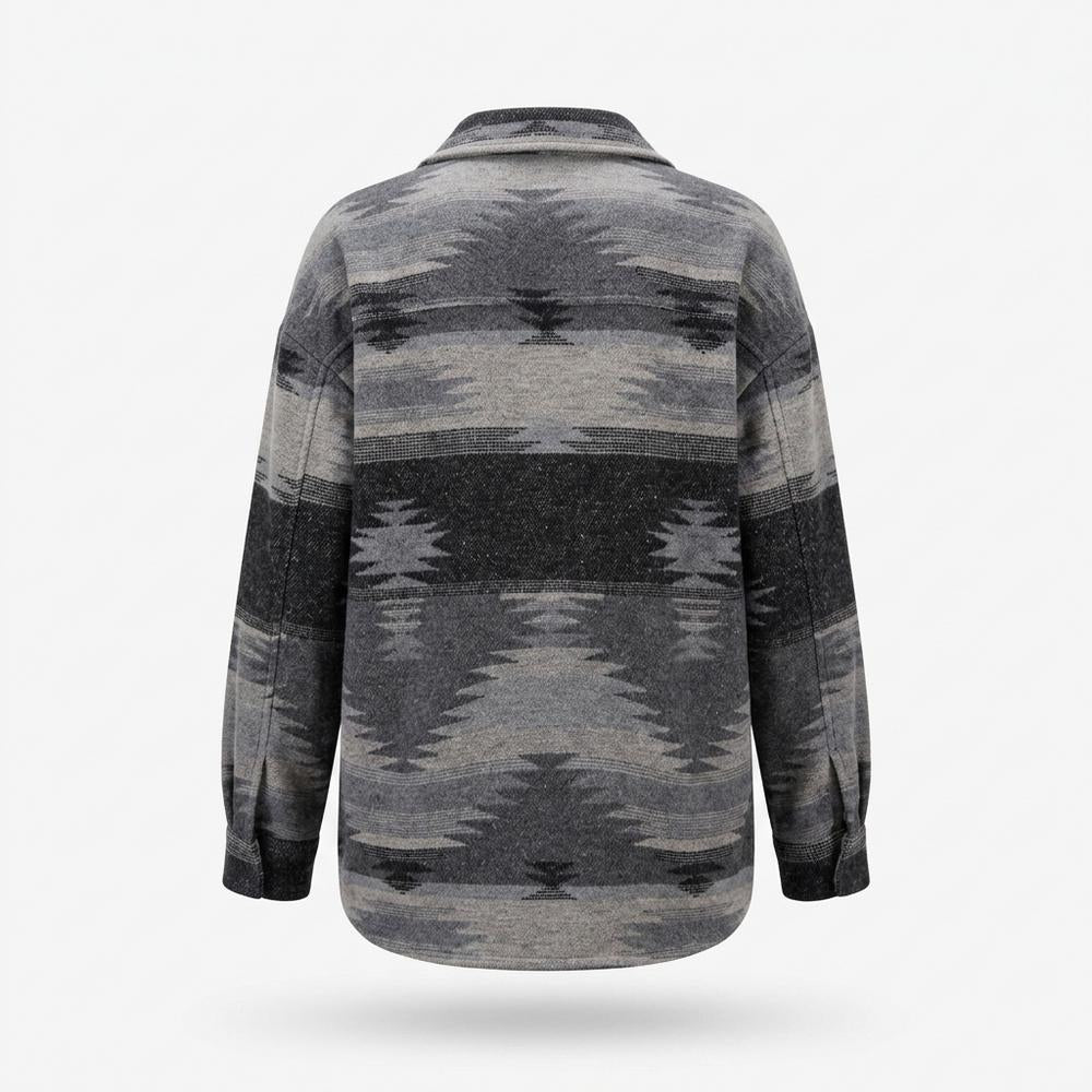 Lederjacken Outlet24 - Tetot | Gemustert Geknöpft Jacke Damen