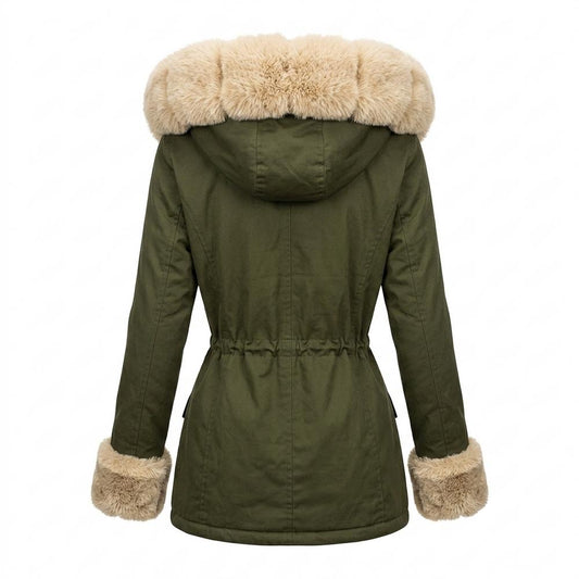 Lederjacken Outlet24 - Nibin | Gefütterter Webpelz Mantel Damen