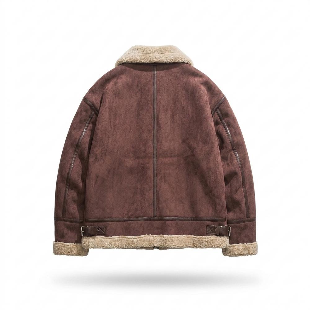 Lederjacken Outlet24 - Zilel | Gefütterte Kurze Wildleder-Jacke Unisex