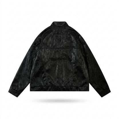Lederjacken Outlet24 - Sotik | Strukturiert Reißverschluss Lederjacke Unisex