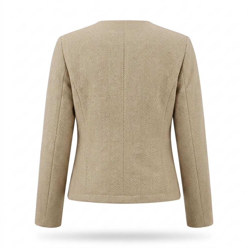 Lederjacken Outlet24 - Rihus | Kragenlos Strukturiert Jacke Damen