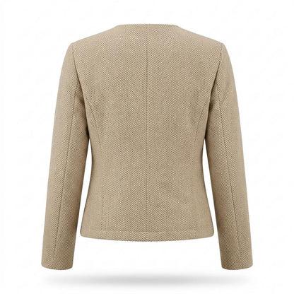 Lederjacken Outlet24 - Rihus | Kragenlos Strukturiert Jacke Damen