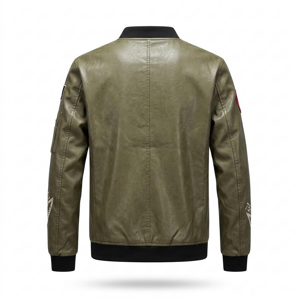 Lederjacken Outlet24 - Kufir | Bestickt Gerippt Lederjacke Herren