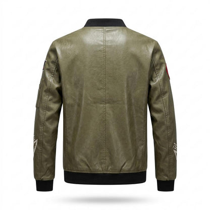 Lederjacken Outlet24 - Kufir | Bestickt Gerippt Lederjacke Herren