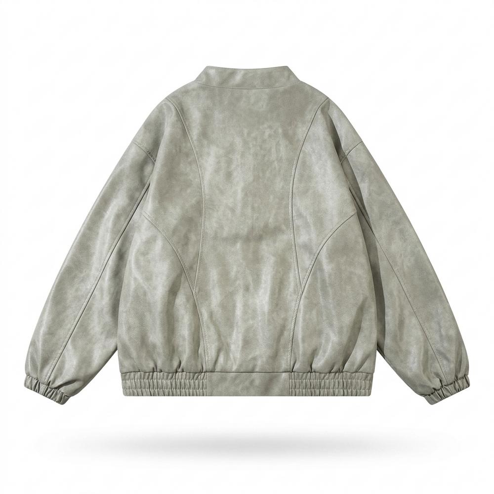 Lederjacken Outlet24 - Detor | Gewaschene Weit Geschnittene Lederjacke Unisex