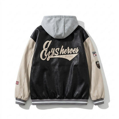 Lederjacken Outlet24 - Eebel | Geknöpfte Bestickte Lederjacke Unisex