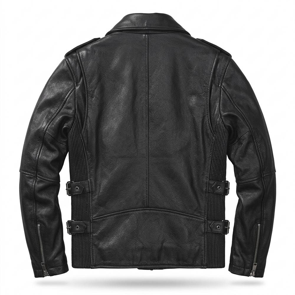 Lederjacken Outlet24 - Surul | Asymmetrische Gegürtete Lederjacke Herren
