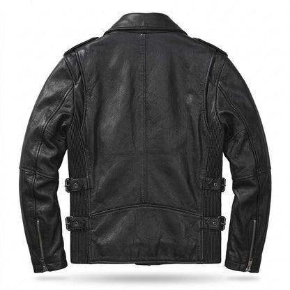 Lederjacken Outlet24 - Surul | Asymmetrische Gegürtete Lederjacke Herren