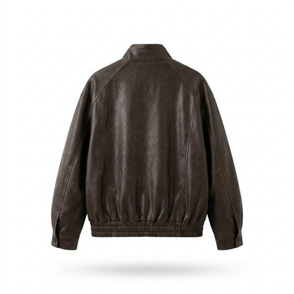 Lederjacken Outlet24 - Eefiv | Oversized Reißverschluss Lederjacke Damen