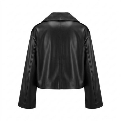 Lederjacken Outlet24 - Cisin | Kurze Zweireihige Lederjacke Damen