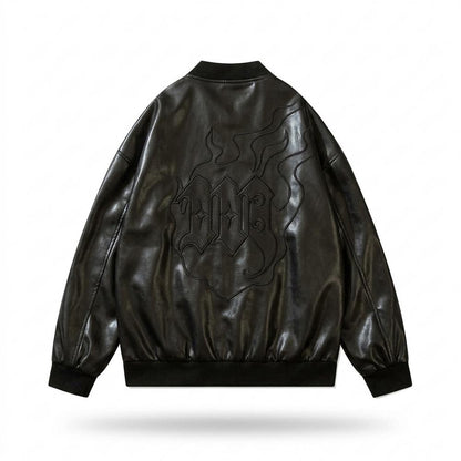 Lederjacken Outlet24 - Selor | Bestickt Glänzend Lederjacke Unisex