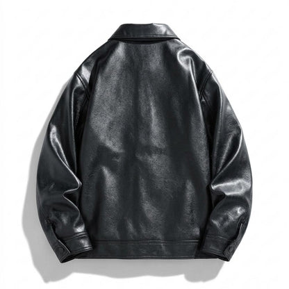 Lederjacken Outlet24 - Sadum | Gefütterte Gerade Geschnittene Lederjacke Herren