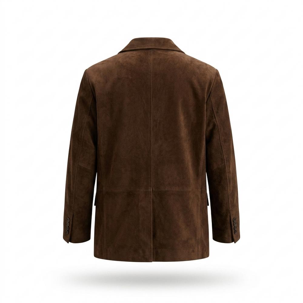 Lederjacken Outlet24 - Vemur | Einreihige Langärmlige Wildleder-Jacke Damen