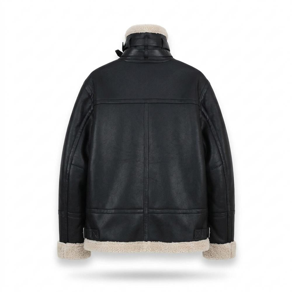 Lederjacken Outlet24 - Lefok | Gefüttert Hochschließend Lederjacke Herren