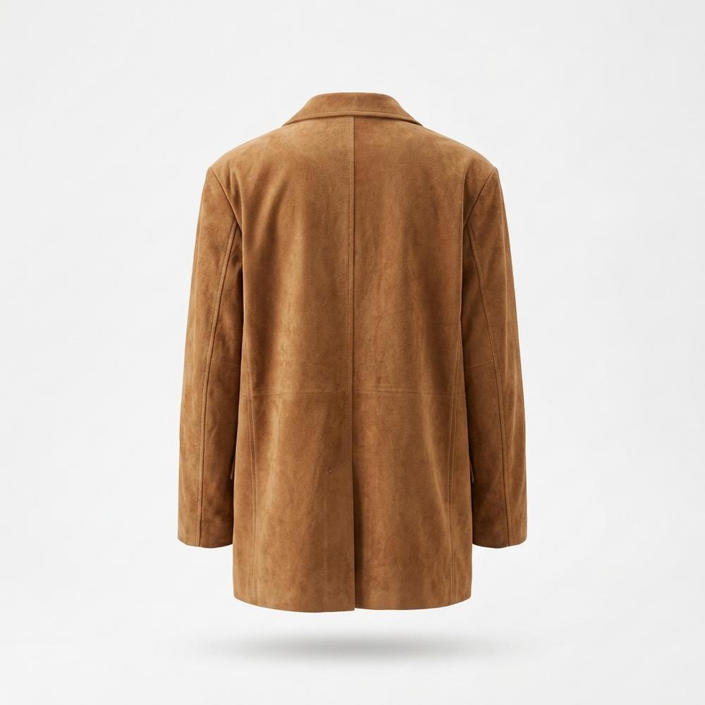 Lederjacken Outlet24 - Cagar | Locker Geschnitten Einreihig Wildleder-Jacke Damen
