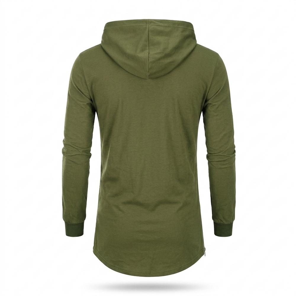 Lederjacken Outlet24 - Veven | Langgeschnitten Langärmlig Hoodie Herren