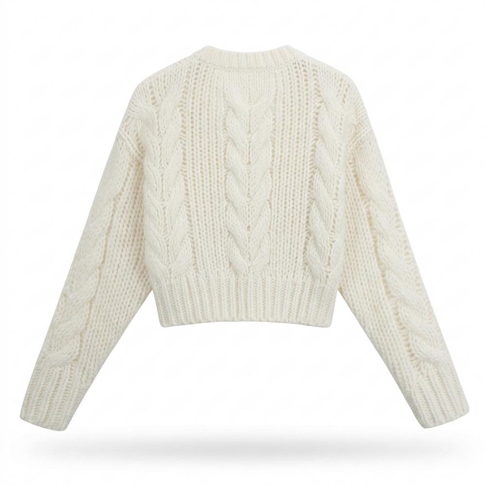 Lederjacken Outlet24 - Mirot | Grobgestrickt Kurzgeschnitten Cardigan Damen