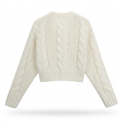 Lederjacken Outlet24 - Mirot | Grobgestrickt Kurzgeschnitten Cardigan Damen
