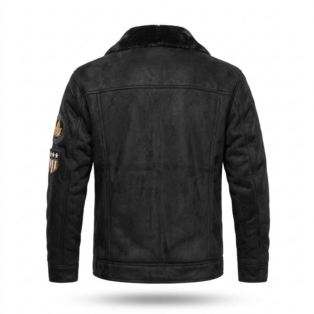 Lederjacken Outlet24 - Yibav | Gefüttert Geknöpft Wildleder-Jacke Herren