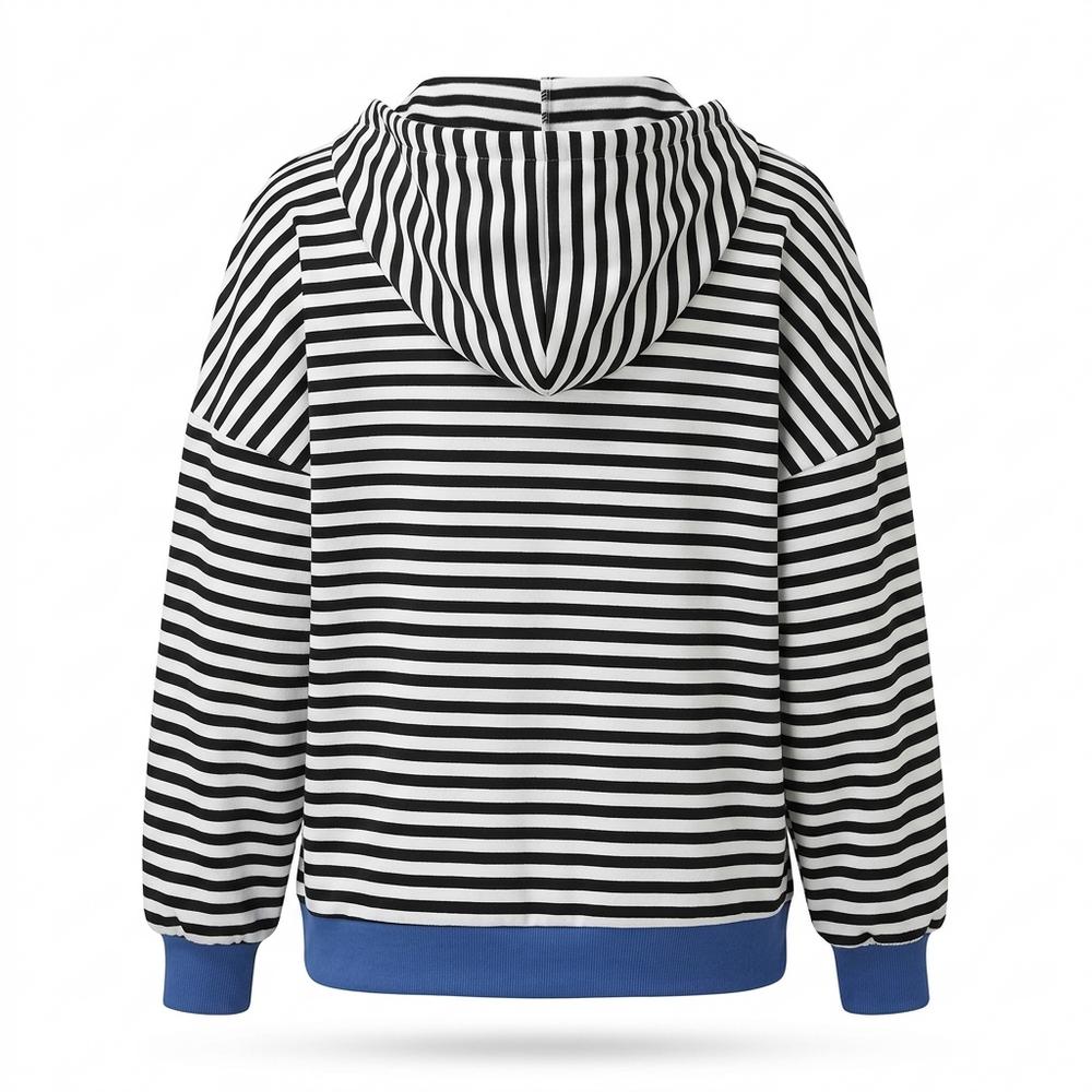 Lederjacken Outlet24 - Cages | Gestreifter Langärmliger Hoodie Damen