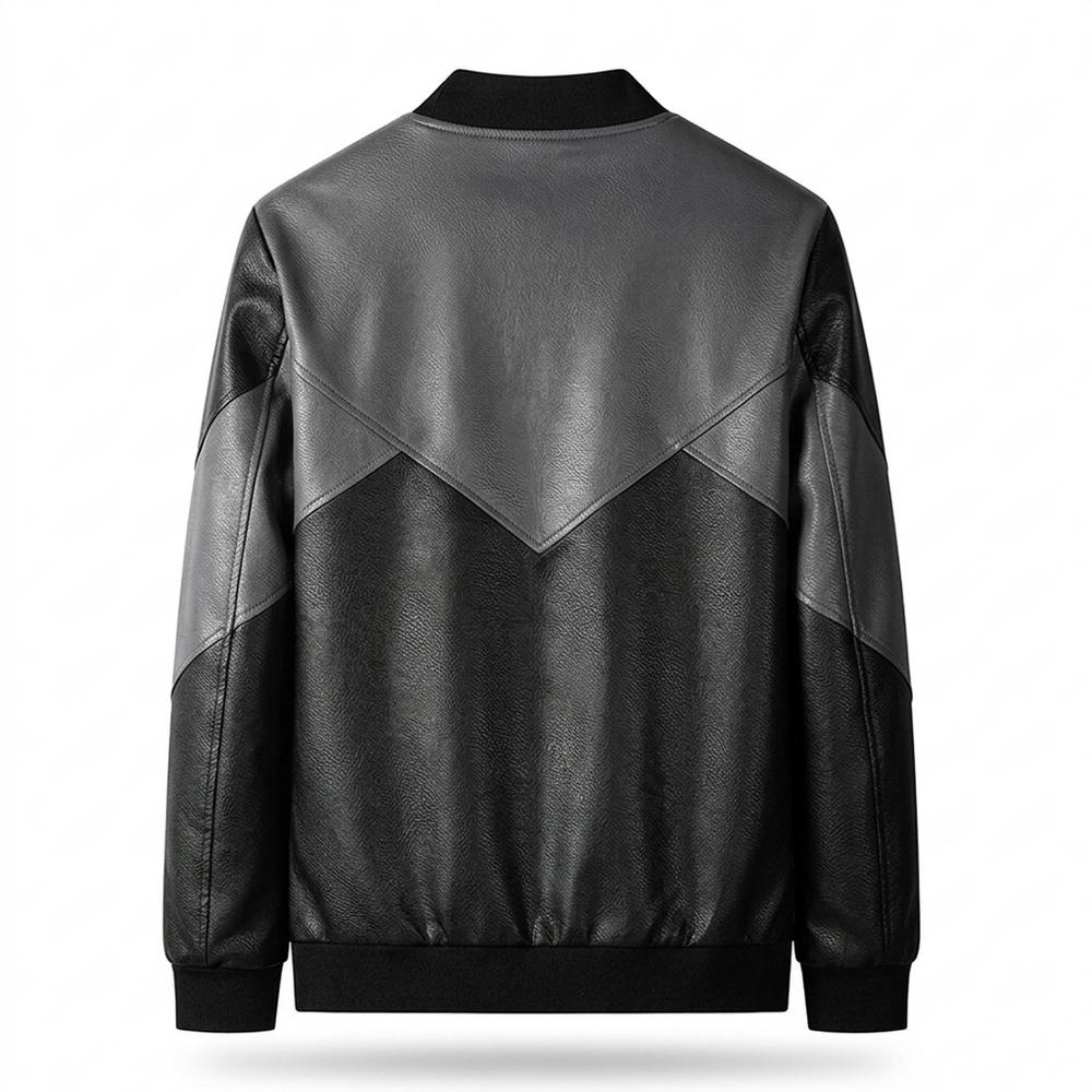 Lederjacken Outlet24 - Nirak | Zweifarbige Strukturierte Lederjacke Herren