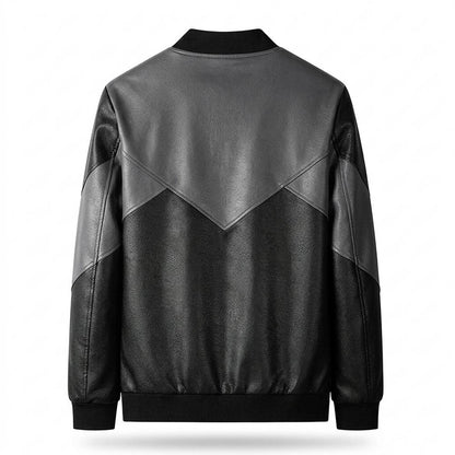 Lederjacken Outlet24 - Nirak | Zweifarbige Strukturierte Lederjacke Herren