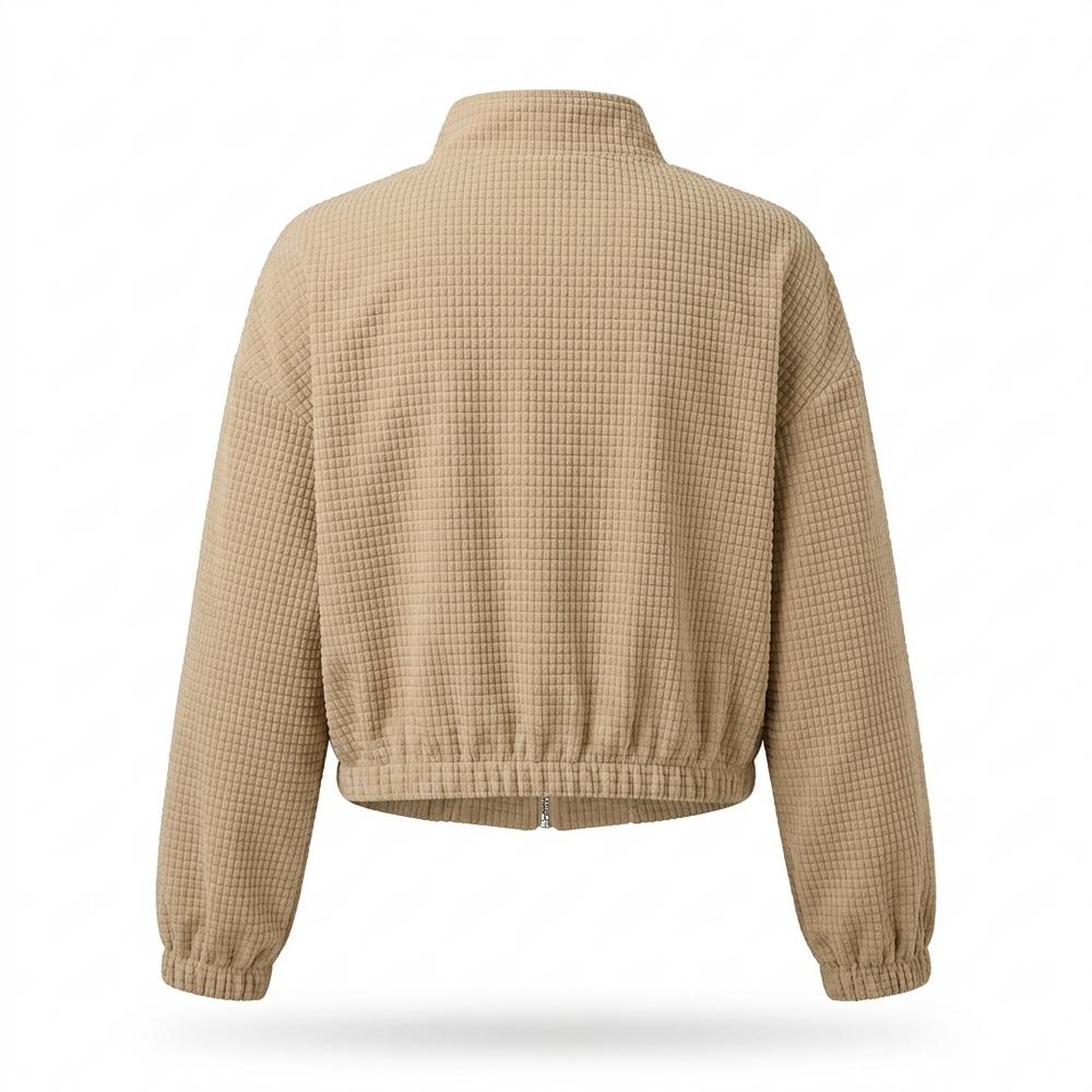 Lederjacken Outlet24 - Sasok | Strukturiert Reißverschluss Jacke Damen
