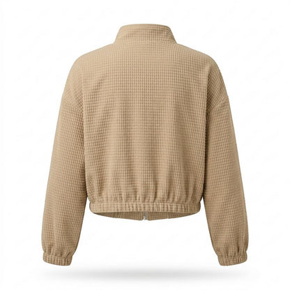 Lederjacken Outlet24 - Sasok | Strukturiert Reißverschluss Jacke Damen