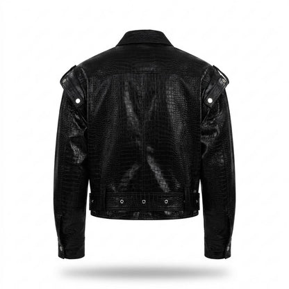Lederjacken Outlet24 - Nadis | Geprägt Asymmetrisch Lederjacke Unisex