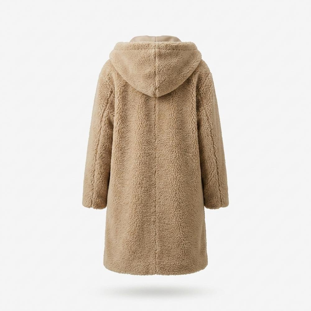 Lederjacken Outlet24 - Kugim | Plüschig Gekapuzt Mantel Damen