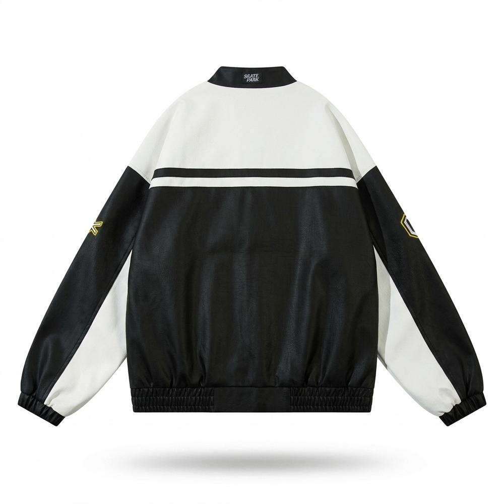 Lederjacken Outlet24 - Dehav | Zweifarbige Bedruckte Lederjacke Unisex