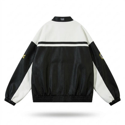 Lederjacken Outlet24 - Dehav | Zweifarbige Bedruckte Lederjacke Unisex