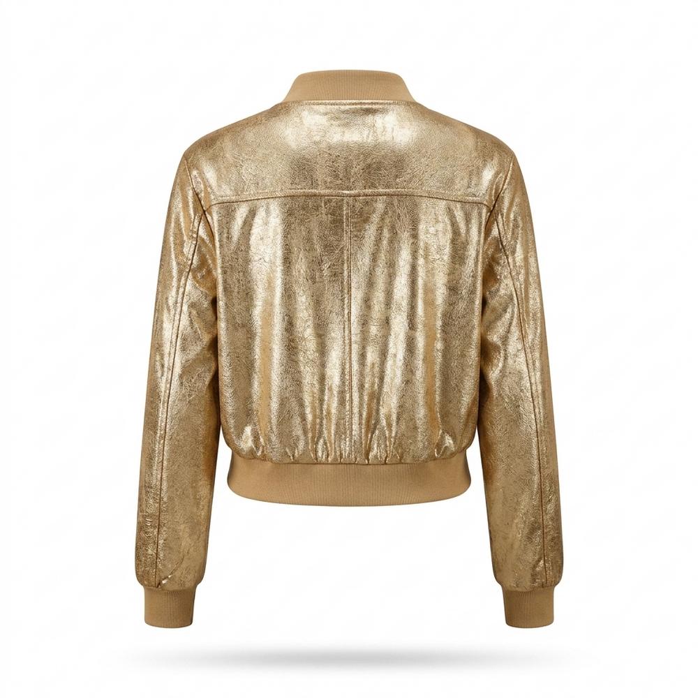 Lederjacken Outlet24 - Munim | Metallische Kurzgeschnittene Jacke Damen