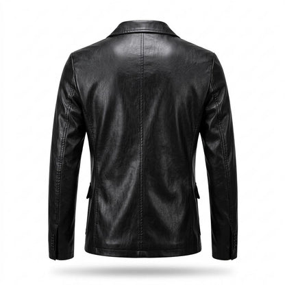Lederjacken Outlet24 - Cobid | Einreihige Taillierte Lederjacke Herren