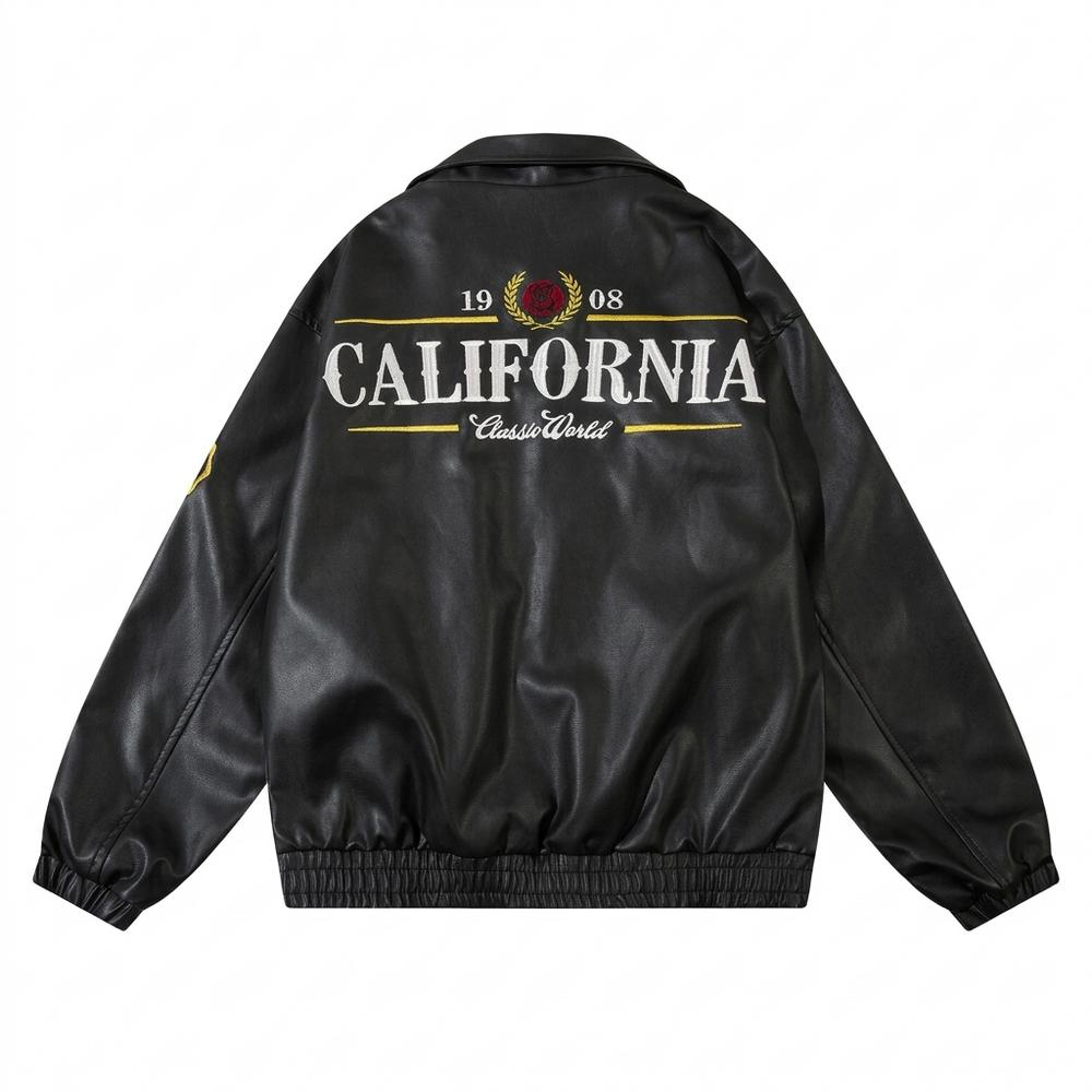 Lederjacken Outlet24 - Caput | Bestickte Weitgeschnittene Lederjacke Unisex