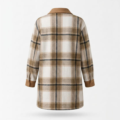 Lederjacken Outlet24 - Kilor | Karierter Langgeschnittener Mantel Damen