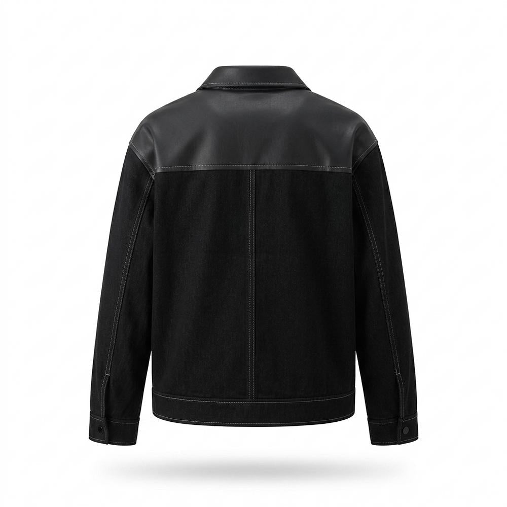 Lederjacken Outlet24 - Sever | Kontrastgesteppte Material-Mix Jacke Herren
