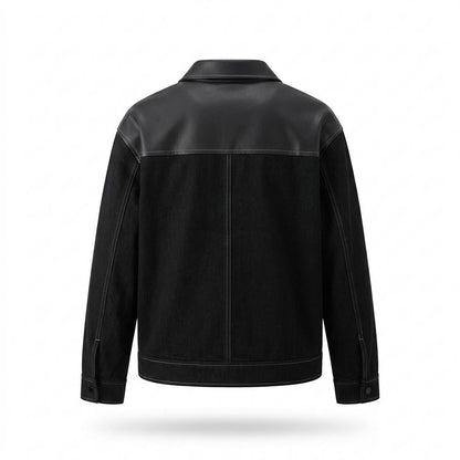 Lederjacken Outlet24 - Sever | Kontrastgesteppte Material-Mix Jacke Herren