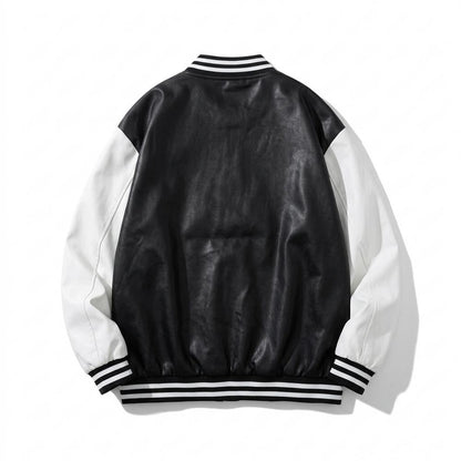 Lederjacken Outlet24 - Rabit | Zweifarbige Geknöpfte Lederjacke Unisex