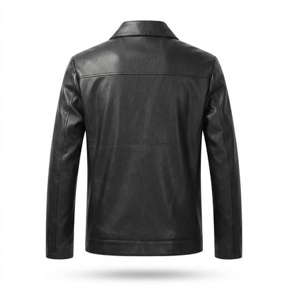 Lederjacken Outlet24 - Vuvot | Glatte Gefütterte Lederjacke Herren