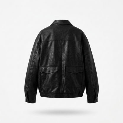 Lederjacken Outlet24 - Rolav | Strukturiert Gefüttert Lederjacke Unisex