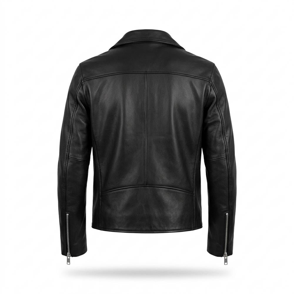 Lederjacken Outlet24 - Yefan | Asymmetrische Taillierte Lederjacke Herren